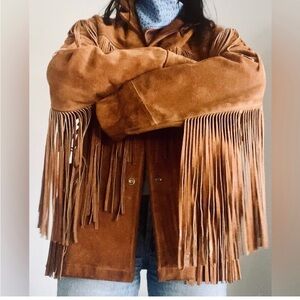 Vintage Western Suede Jacket Size 44 (large)